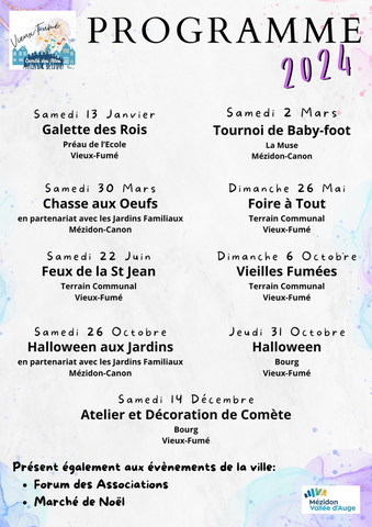 calendrier des manifestations 2024